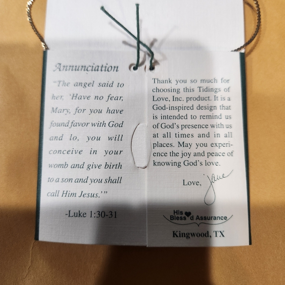 Tidings of Love Annunciation Pendant - Picture 2 of 4